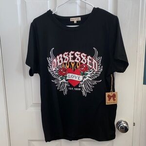 Ruby & Lark Black "Obsessed" Graphic Tee - Short Sleeve